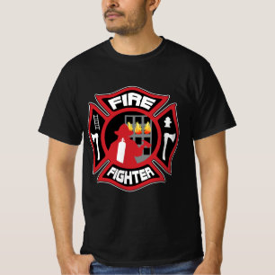 Brandweerman Moderne Badge T-shirt