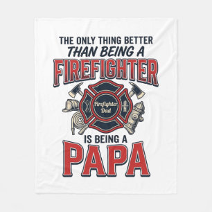 Brandweerman Papa Vintage Gravure Shirt Ontwerp_1 Fleece Deken