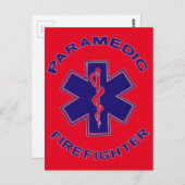 Brandweerman Paramedic Briefkaart (Voorkant / Achterkant)
