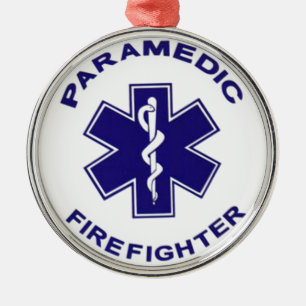 Brandweerman Paramedic Metalen Ornament