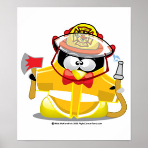 Brandweerman Penguin Poster