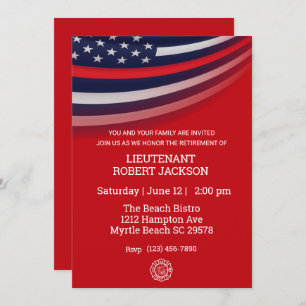 Brandweerman Pensioen Feest Viering Kaart