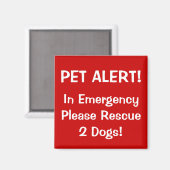 Brandweerman Pet Alert! Magneet (Voorkant / Achterkant)