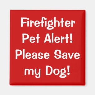Brandweerman Pet Alert! Magneet