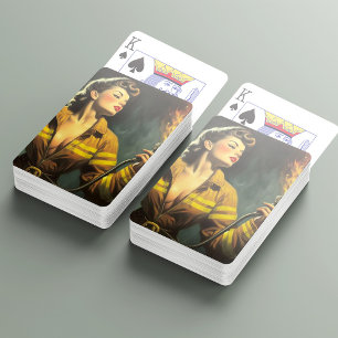 brandweerman Pin Up Pokerkaarten