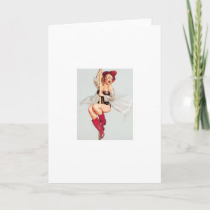 brandweerman pole pin-up meisje Groet Kaart