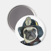 Brandweerman Pug magneet (Voorkant / Achterkant)