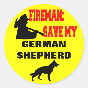 Brandweerman red mijn Duitse herder Ronde Sticker