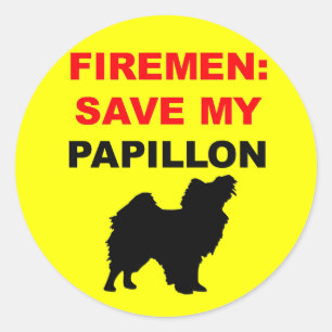 Brandweerman red mijn papillon ronde sticker