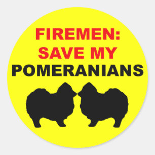 Brandweerman red mijn pomeraniërs ronde sticker