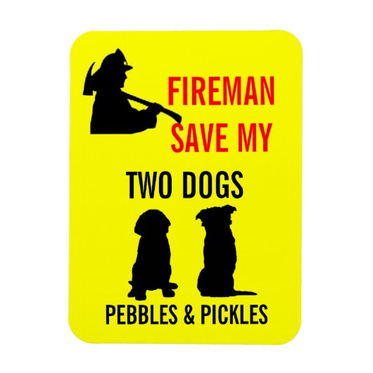 Brandweerman red mijn twee honden magneet (Verticaal)