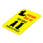 Brandweerman red mijn twee honden magneet (Linkerzijde)