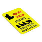 Brandweerman red mijn VIER katten Magneet (Rechterzijde)