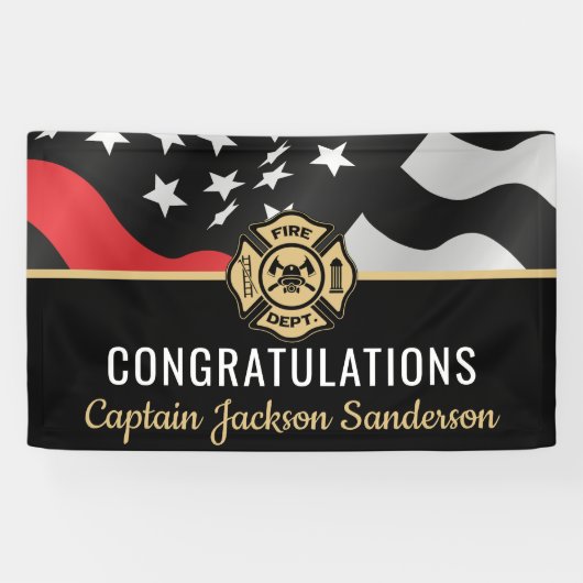 Brandweerman Retirement Party Brandweerman Rode li Spandoek (Horizontaal)