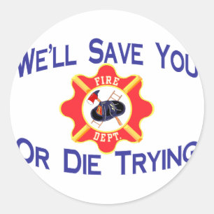 brandweerman ronde sticker