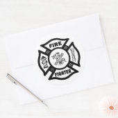 Brandweerman Ronde Sticker (Envelop)