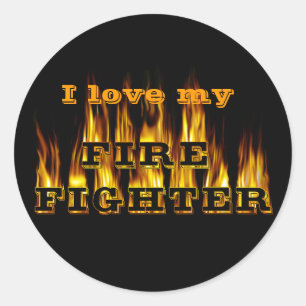 Brandweerman Ronde Sticker
