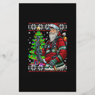 Brandweerman Santa Claus Fireman Costume Ugly Briefpapier
