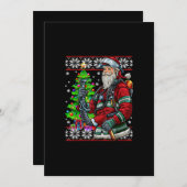 Brandweerman Santa Claus Fireman Costume Ugly Feestdagenkaart (Voorkant / Achterkant)