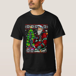 Brandweerman Santa Claus Fireman Costume Ugly T-shirt