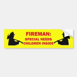 Brandweerman Save My Special Needs Brandveiligheid Bumpersticker