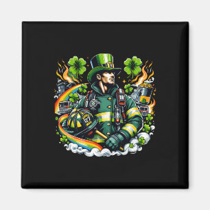 Brandweerman St Patricks Day Mannen Brandweerman F Magneet