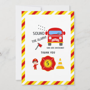 Brandweerman thema Verjaardag Bedankkaart