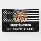 Brandweerman Thin Red Line Flag Retirement Party Spandoek (Horizontaal)