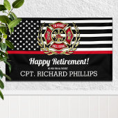 Brandweerman Thin Red Line Flag Retirement Party Spandoek