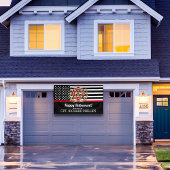 Brandweerman Thin Red Line Flag Retirement Party Spandoek