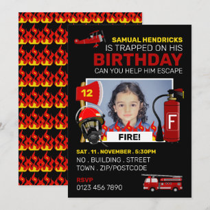 brandweerman Thleed Escape Room, geboortedag Kaart