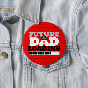Brandweerman Toekomst Papa Laden Baby shower Butto Ronde Button 4,0 Cm