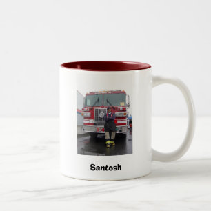 brandweerman tweekleurige koffiemok