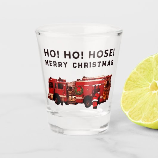 Brandweerman vakantiegeschenken shot glas (Voorkant)