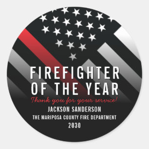 Brandweerman van de Rode Lijn van de Werknemer van Ronde Sticker