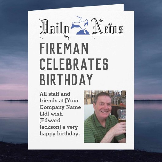 Brandweerman Verjaardag Kaart om te personaliseren
