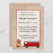 Brandweerman Verjaardag Uitnodiging (Voorkant / Achterkant)