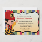 Brandweerman Verjaardag Uitnodigingen (Voorkant)