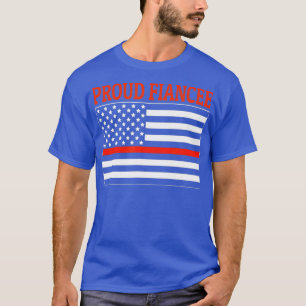 Brandweerman Verloofde Trots Verloofde Amerikaanse T-shirt