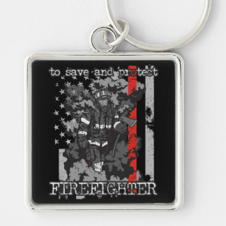 Brandweerman voor opslaan en beschermen sleutelhanger