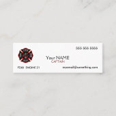 Brandweerman White Mini Visitekaartje (Voorkant)