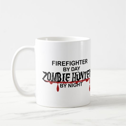 Brandweerman Zombie Hunter Koffiemok (Links)
