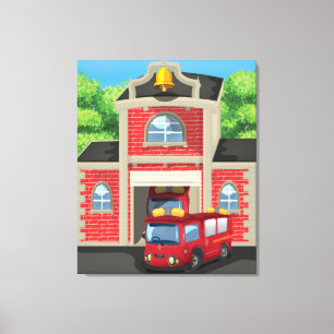 Brandweermotor Canvas Afdruk