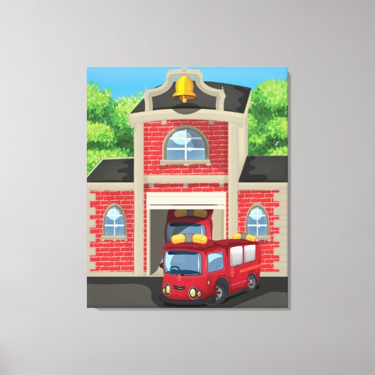 Brandweermotor Canvas Afdruk (Voorkant)