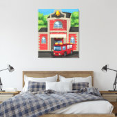 Brandweermotor Canvas Afdruk (Insitu (Slaapkamer))