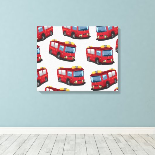 Brandweermotor Canvas Afdruk (Insitu (Houten vloer))