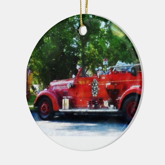 Brandweermotor Keramisch Ornament (Links)