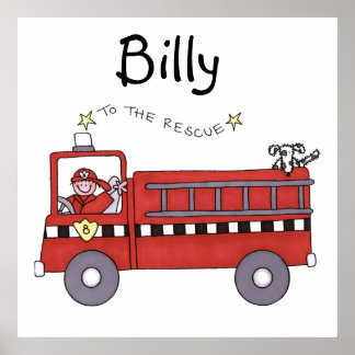 Brandweermotor Poster