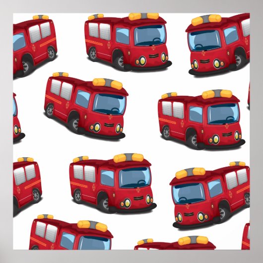 Brandweermotor Poster (Voorkant)