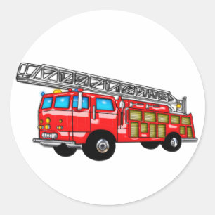 Brandweermotor Ronde Sticker